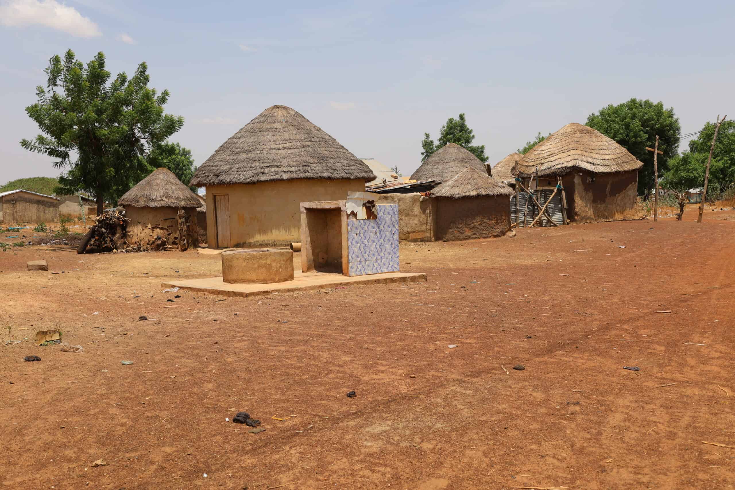 Mud huts in a rural village near Tamale, Ghana.