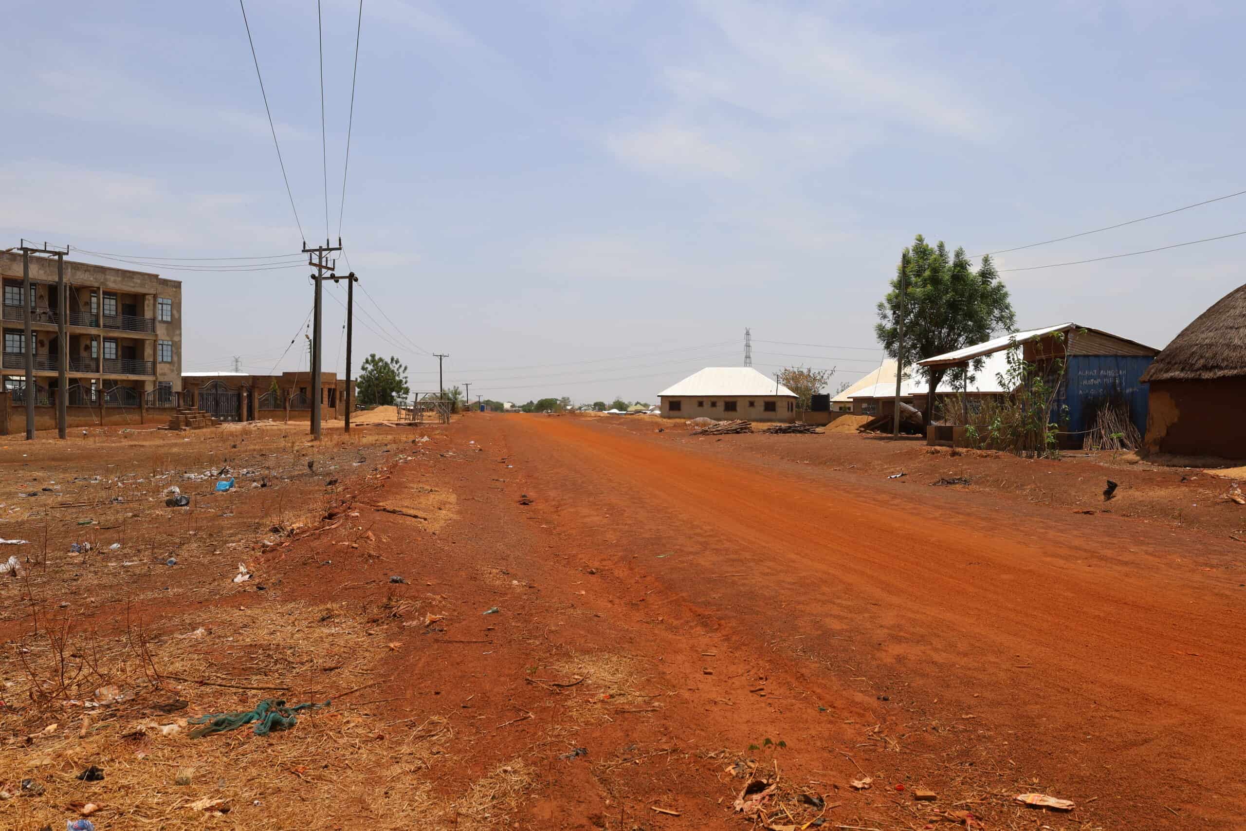 Dusty street in rural Tamale, Ghana.