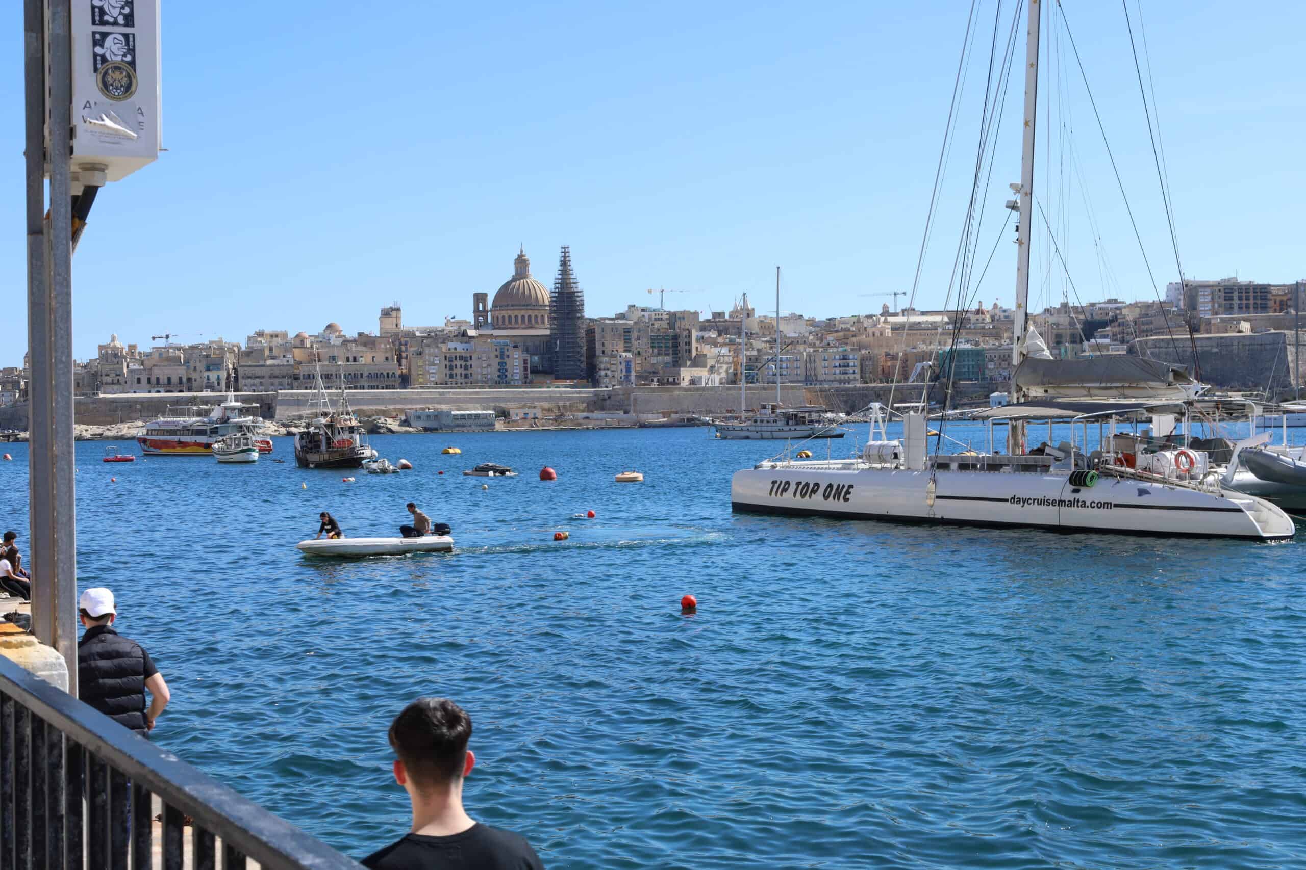 Scenic view of Malta’s coastline from a sailing boat