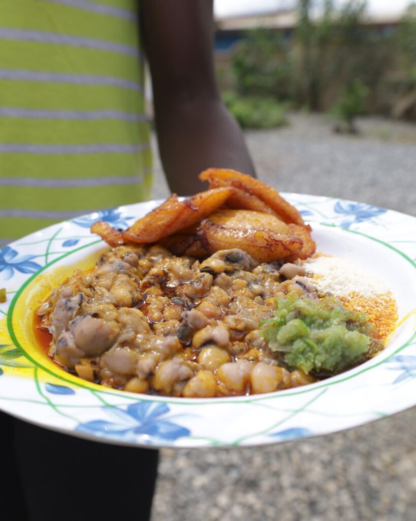 Gari and beans 
