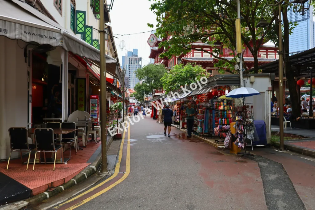 Chinatown Singapore street with lanterns and shops