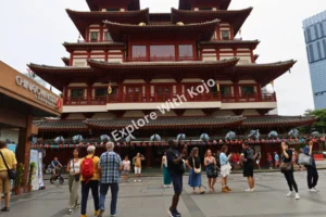 Buddha Tooth Relic Temple front view Chinatown Singapore.