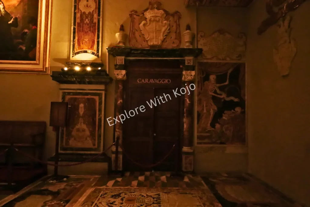 Interior of a chapel with dim lighting in Malta.