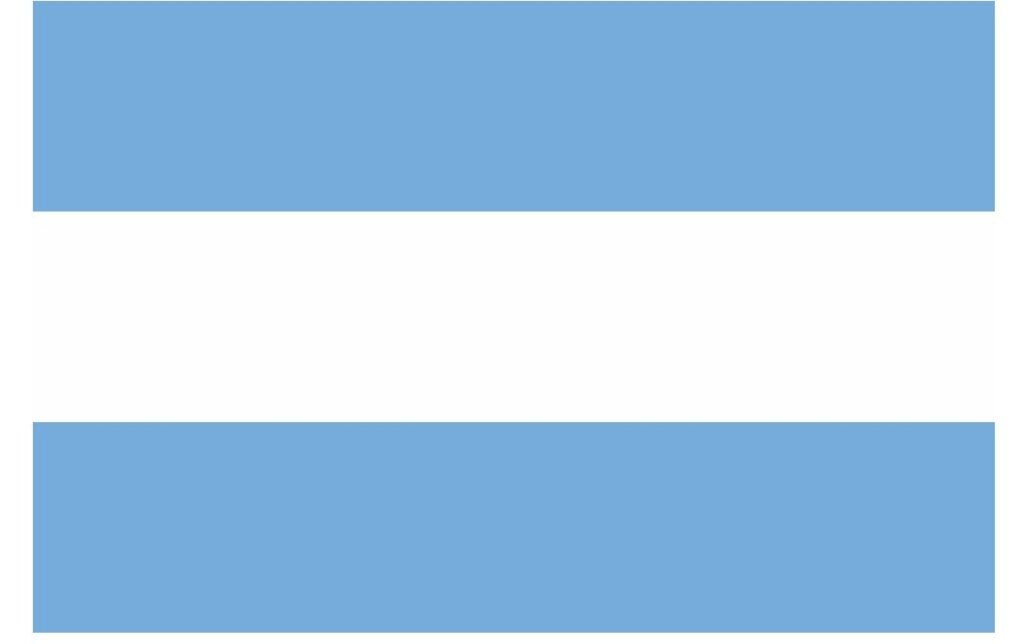 Flag of the Free Republic of Verdis featuring two blue stripes and a white band in the middle.