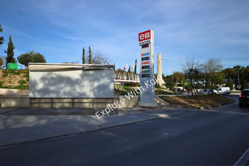 Gas station along a roadside in Malta.