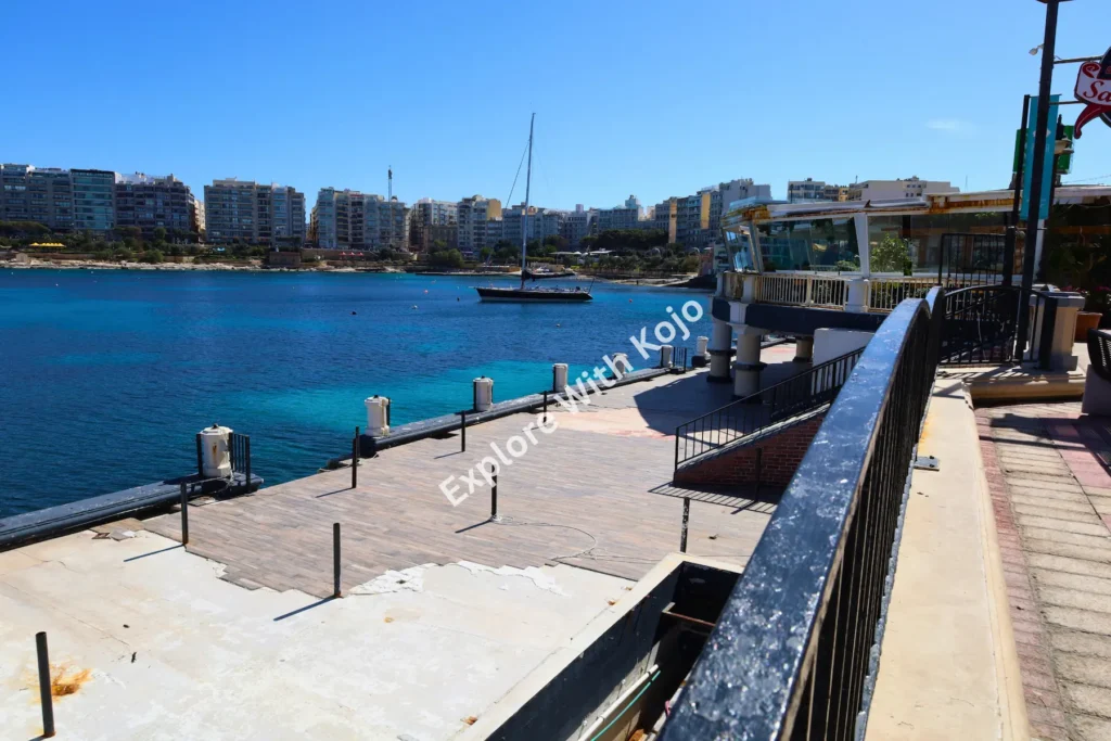 Seaside walkway overlooking blue waters&nbsp;in&nbsp;Malta.