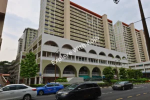 Architectural view of People&rsquo;s Park Complex in Chinatown&nbsp;Singapore.