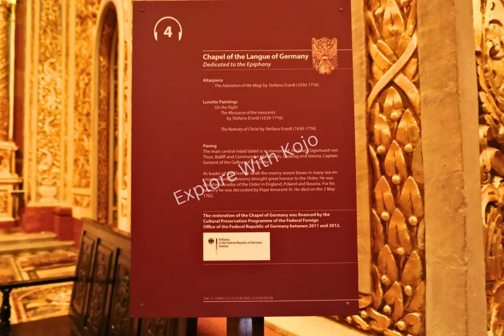 St. John&rsquo;s Co-Cathedral information board Malta.