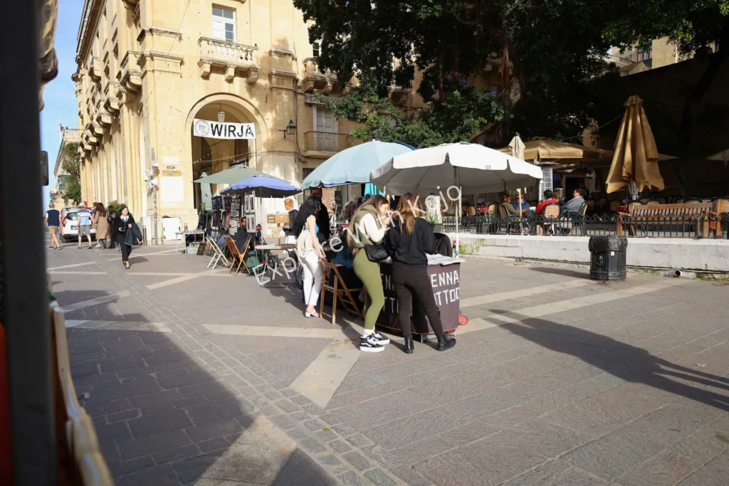 Street market with vendors&nbsp;Valletta&nbsp;Malta.