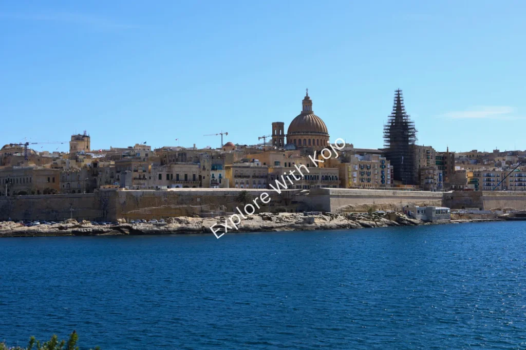 Valletta harbourfront skyline view Malta.