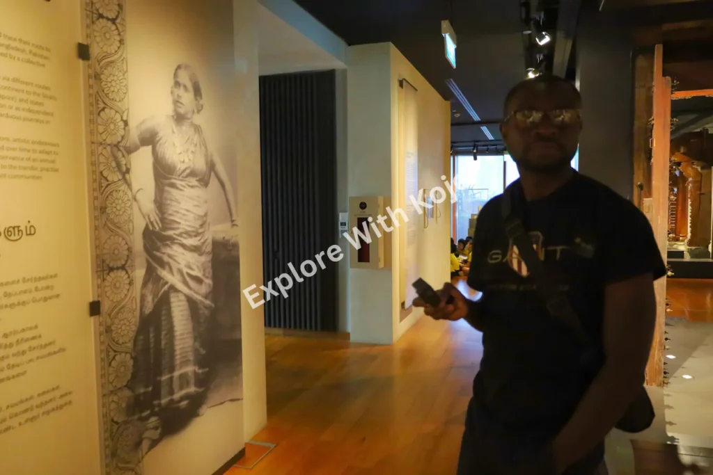 Man visiting and exploring exhibits at Indian Heritage Centre Singapore