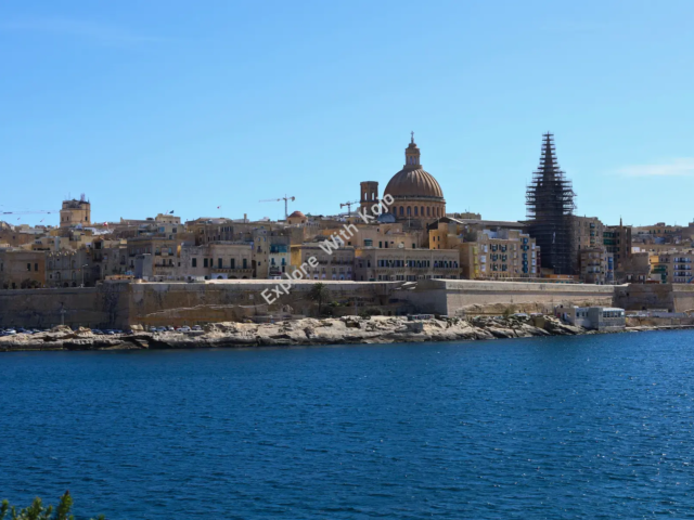 View of Valletta skyline from across the harbor