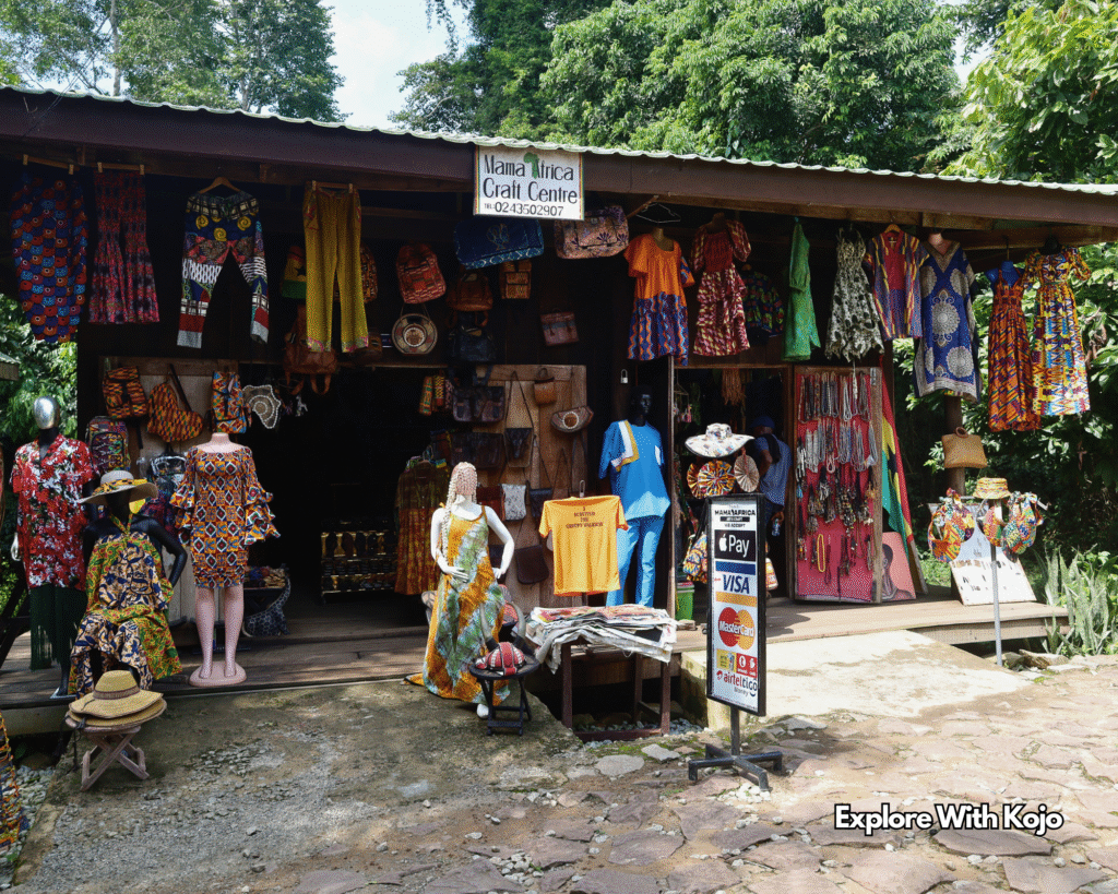 Souvenir and craft shop at the entrance of Kakum National Park, Ghana
