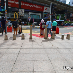 Walkway in Bukit Bintang, Kuala Lumpur with pedestrians