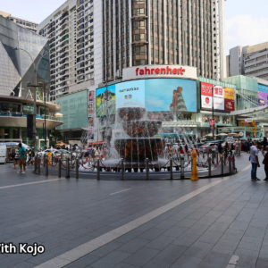 View of Fahrenheit88 Mall and busy streets in Bukit Bintang Kuala Lumpur