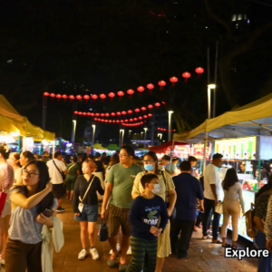 Large crowd enjoying street food at Jalan Alor Kuala Lumpur