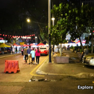 Entrance to Jalan Alor food street at night in Kuala Lumpur