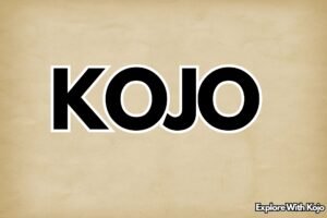 KOJO name bold text on vintage background – Ghanaian Monday, born name meaning