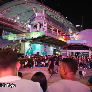 Pavilion Kuala Lumpur night scene with lights and crowds