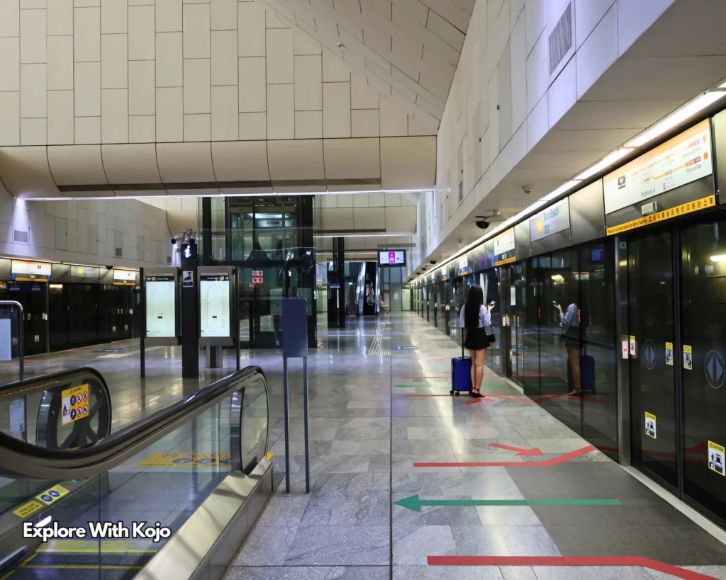 Inside a modern Singapore MRT station