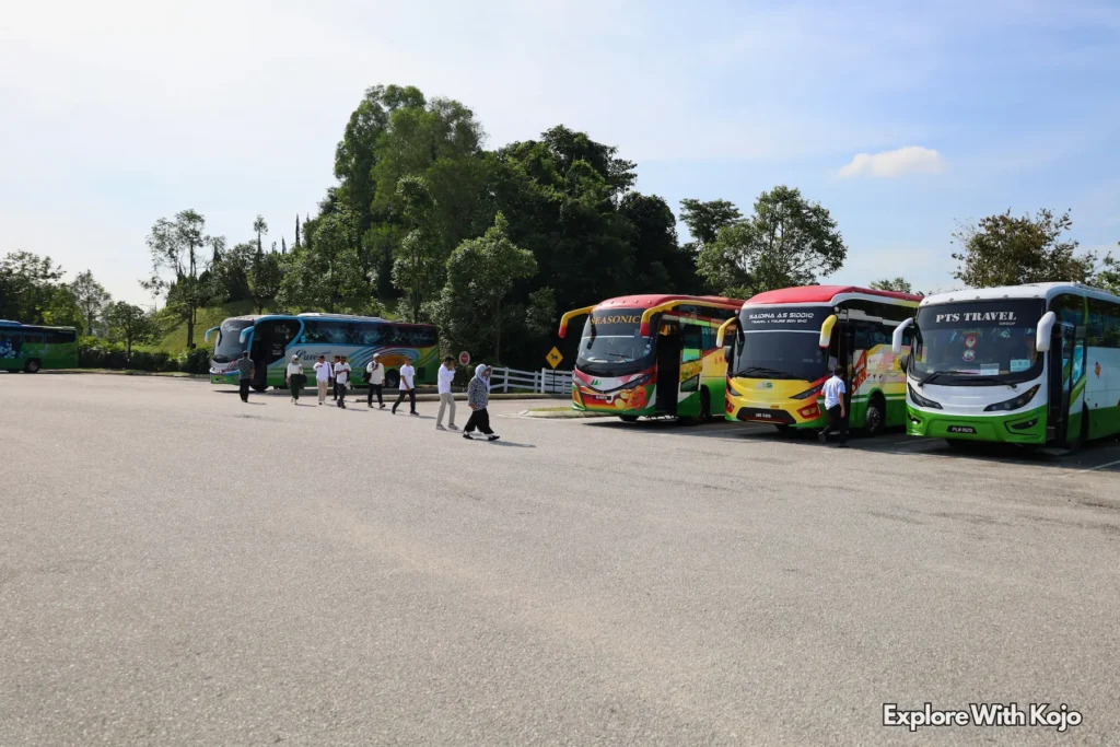Tour buses parked outside Istana Negara, the King’s Palace in Kuala Lumpur, Malaysia