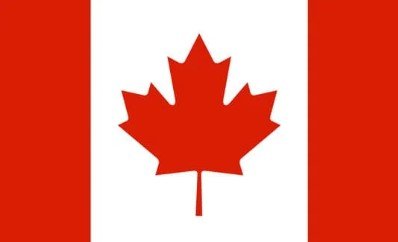 Flag of Canada with red maple leaf in white center and red borders.