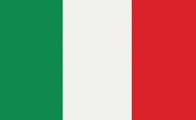 Flag of Italy with green, white, and red vertical stripes.