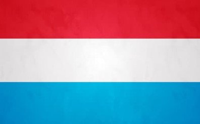 Flag of Luxembourg with red, white, and light blue horizontal stripes.