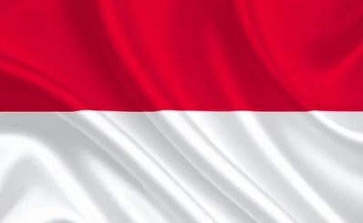 Flag of Monaco with red and white horizontal bands.