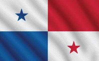 Flag of Panama with blue and red stars and white quadrants.
