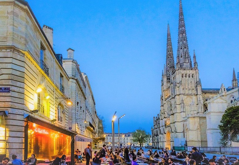 Bordeaux riverfront and historic buildings in southwestern France.