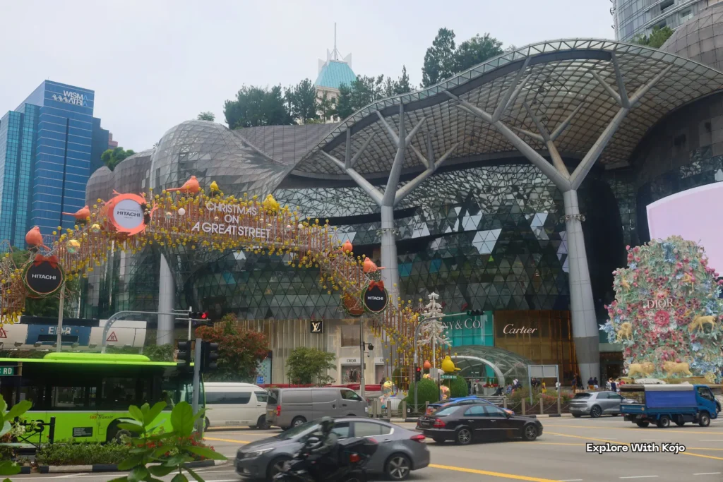 Christmas on Orchard Road Singapore with festive lights and decorations