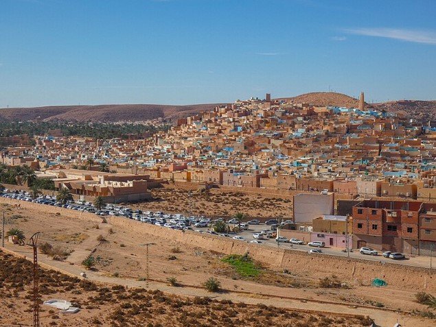 Traditional desert town of Ghardaïa in the M’zab Valley of Algeria. 