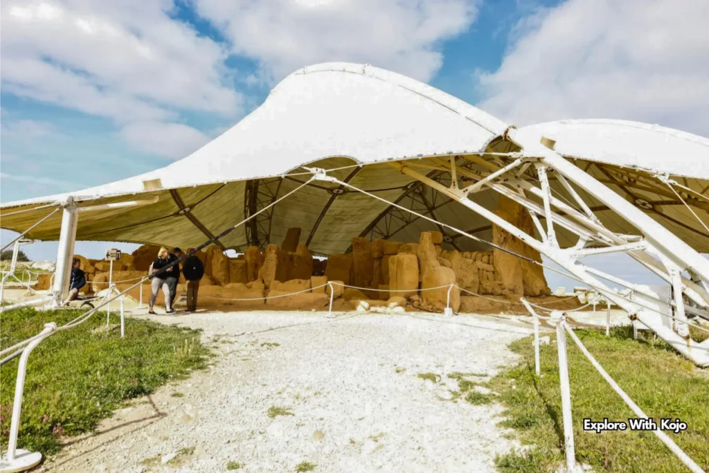 Protective canopy over Ħaġar Qim prehistoric temples