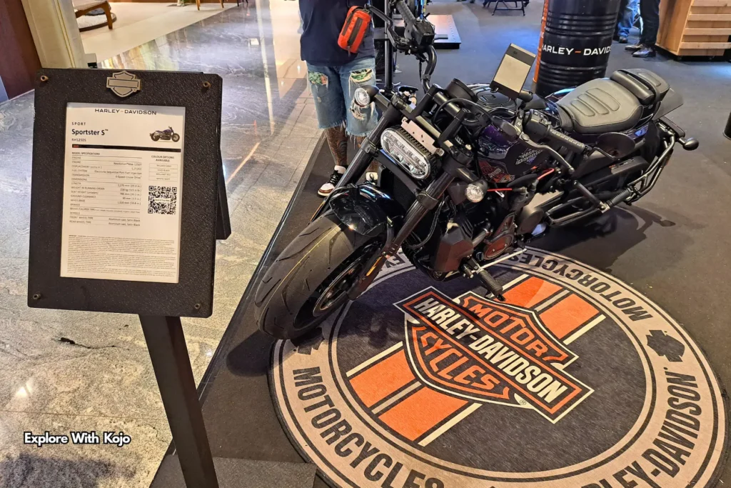 Harley-Davidson motorcycles on display at Wisma Atria Singapore