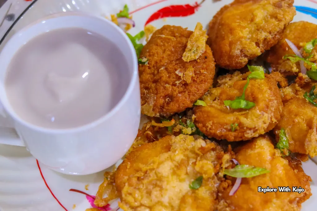 Traditional Hausa koko with koose breakfast served in Ghana