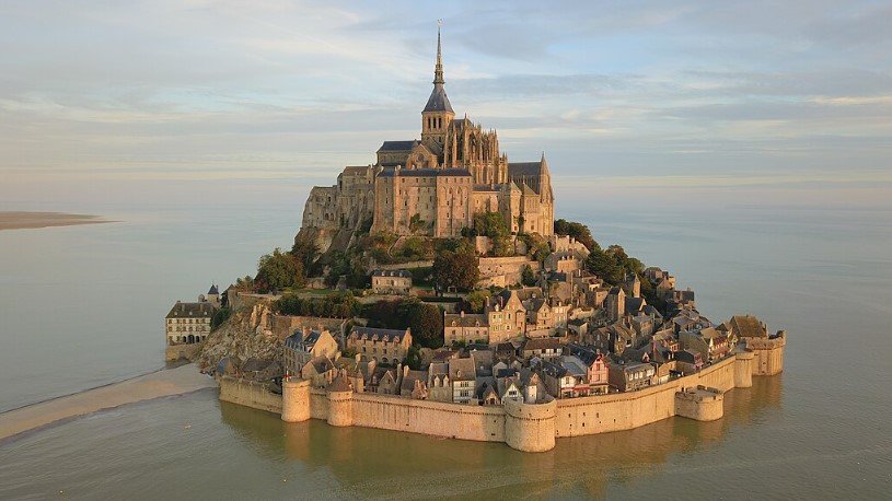 by tidal waters in Normandy.