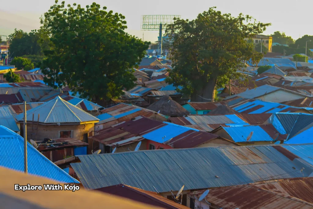 Aerial view of rooftops in Tamale town Ghana