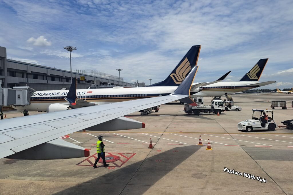 Singapore Airlines planes parked at Changi Airport before flights to Penang