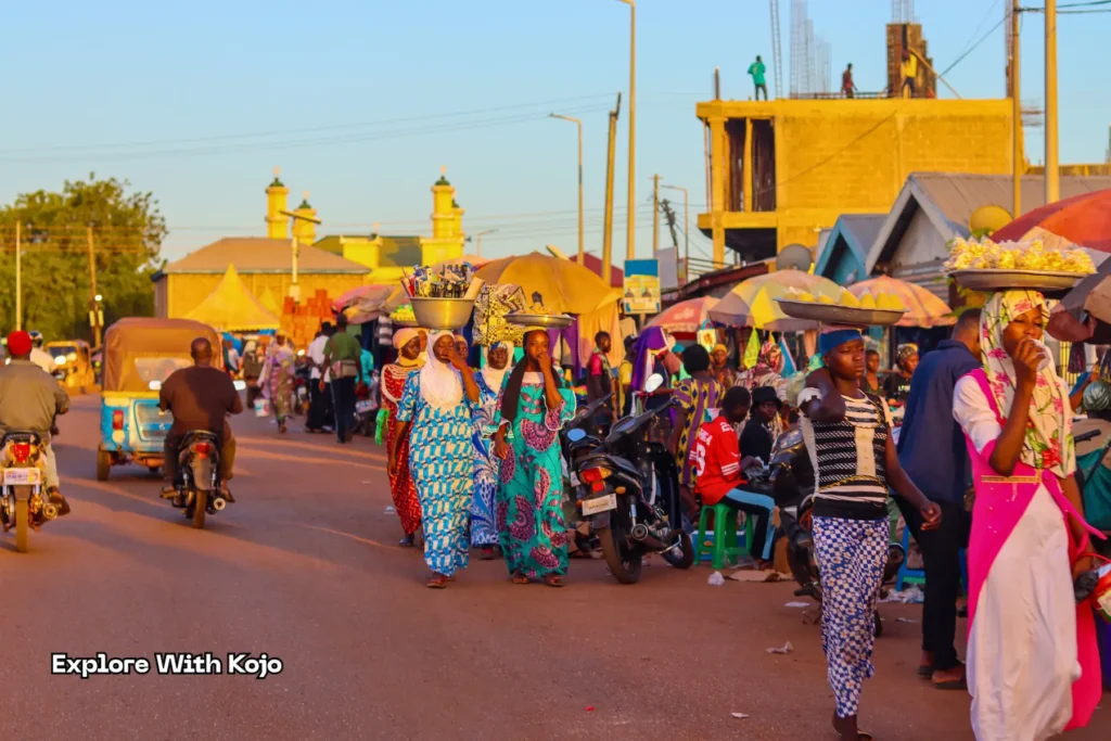 Women selling vegetables and fruits in Tamale market
