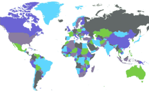 World map for Explore With Kojo’s post on countries beginning with E.