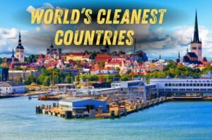 Colorful view of Tallinn, Estonia, which is ranked the cleanest country in the world.