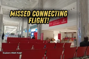 Photo of the Dubai Connect area at Dubai International Airport where Emirates passengers wait for hotel and visa assistance after missing their connecting flights