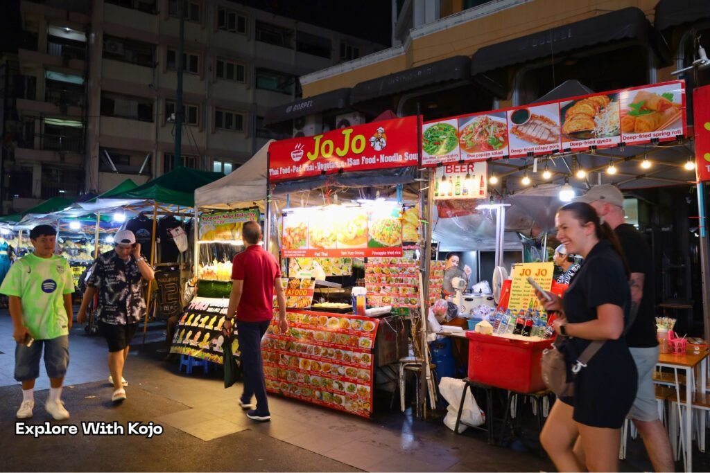 Street food vendors along Khao San Road in Bangkok
