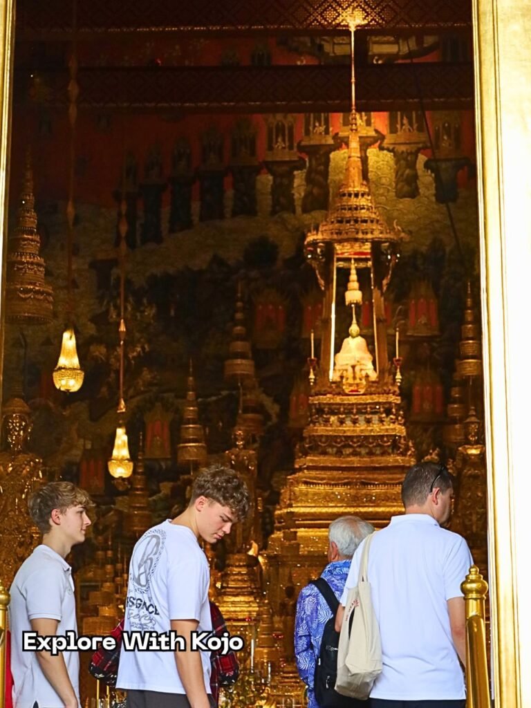 Emerald Buddha statue inside Wat Phra Kaew at the Grand Palace in Bangkok