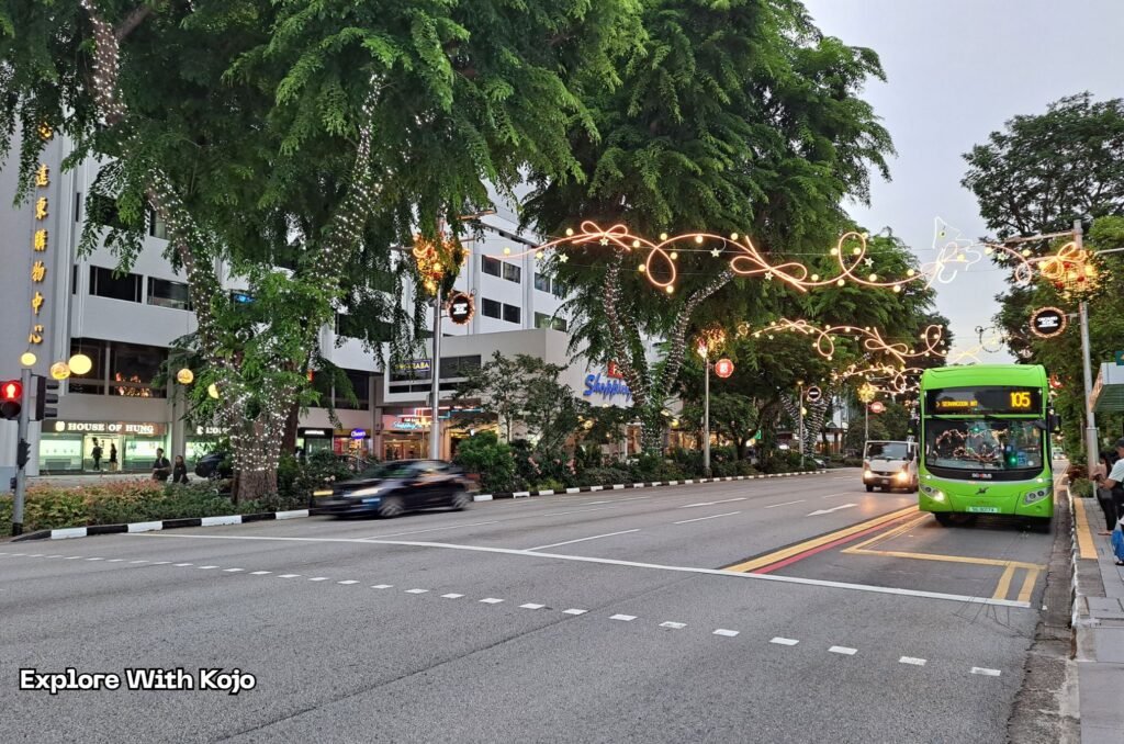 Christmas lights along Orchard Road in Singapore.